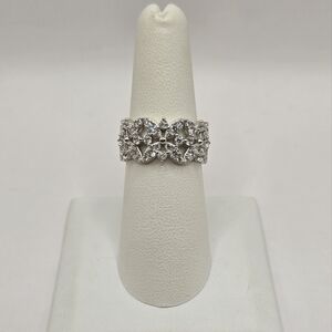 Beautiful Sterling Silver Intricate CZ Band Size 7
